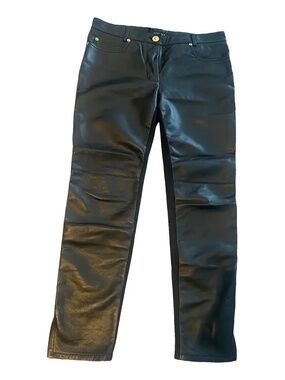 Versace Medusa Leather & Fabric Pants Trousers size 40